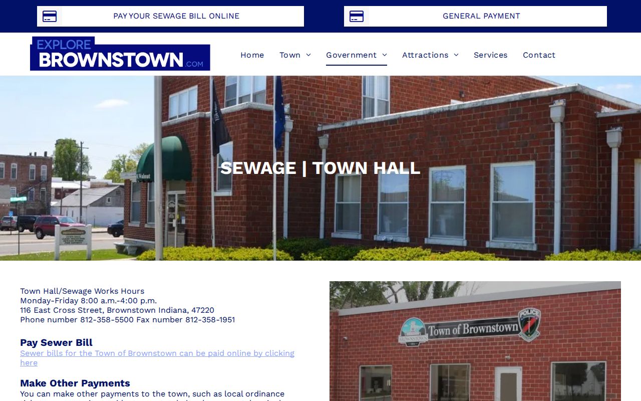 Official Brownstown Town Hall information page