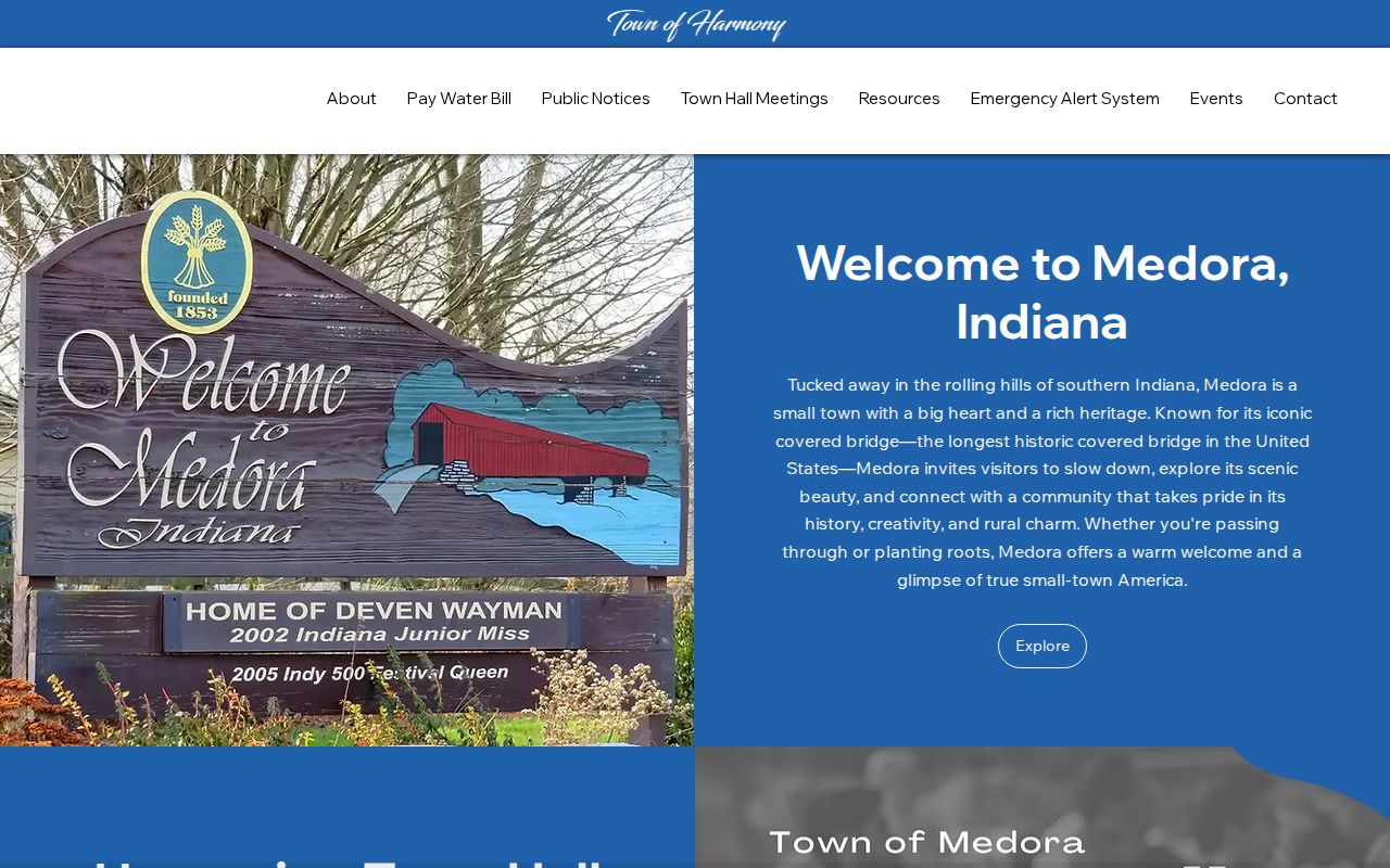Medora town civic office information at 27 North Perry Street