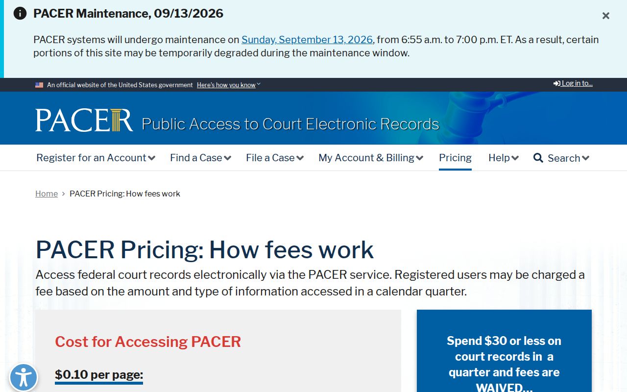 Official PACER access information for a federal Jackson County arrest warrant case